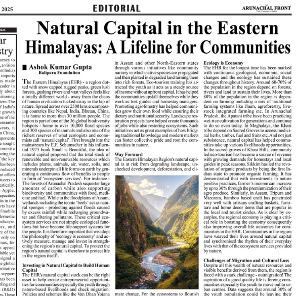 Natural Capital in the Eastern Himalayas: A Lifeline for Communities